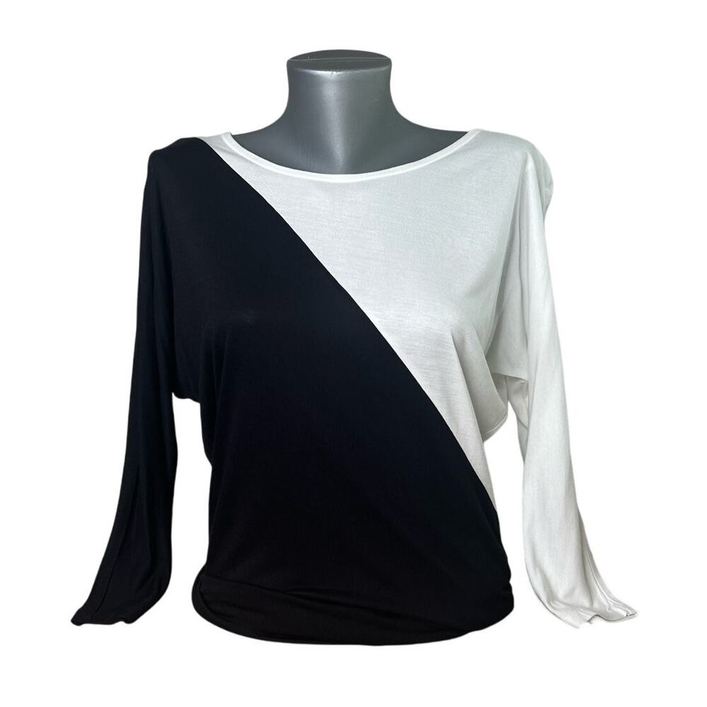 NWT NEW I.N.C. International Concepts Black and White Diagonal Shirt Size XS